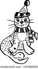 Seal. Vector image. Doodle style. Hand-drawn.