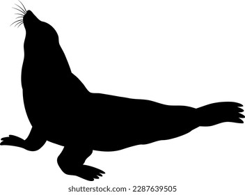 seal vector silhouette black one
