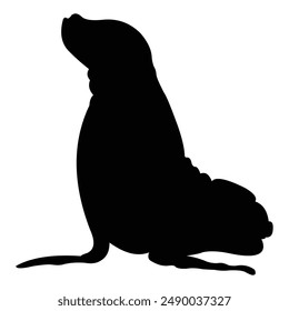 seal vector silhouette design. black on a white background.