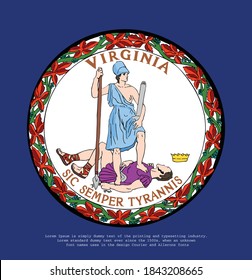 Seal of Virginia logo, Virginia logo vector