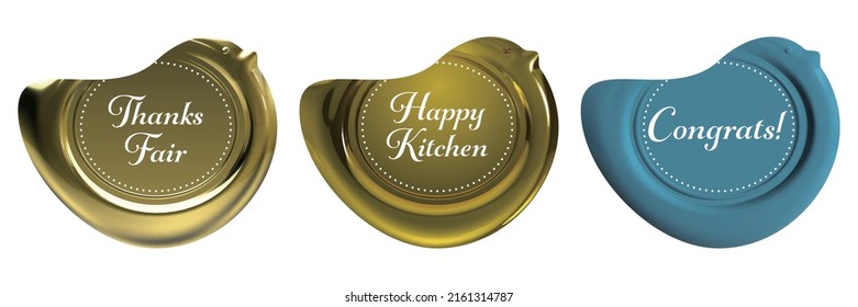 Seal wax emblem in the shape of a bird Vector illustration
