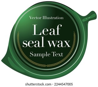 Seal wax emblem in the shape of a leaf Vector illustration