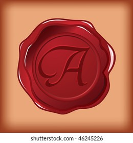 seal wax monogram of letter A