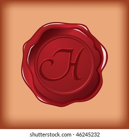 seal wax monogram of letter H
