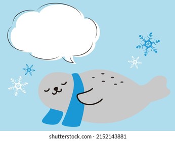 Seal wrapped in a cool towel with a balloon (cool image)