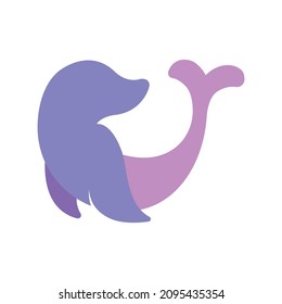 Seal zoo animal abstract vector logo or icon template, sign or symbol.