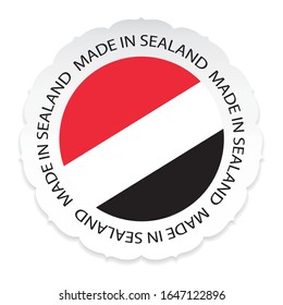 Sealand Flag .Made in Sealand a white background.Vector