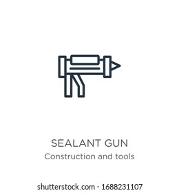 Sealant gun icon. Thin linear sealant gun outline icon isolated on white background from construction and tools collection. Line vector sign, symbol for web and mobile