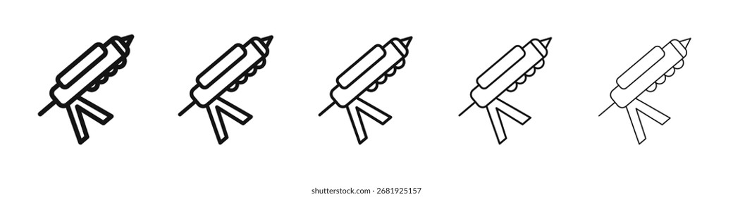 Signo de ilustración de conjunto de contorno de Vector de icono de pistola selladora