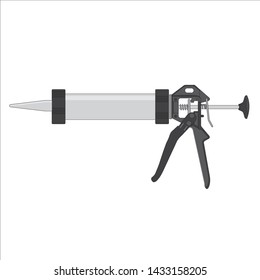 Sealant Gun white black Vector isolate