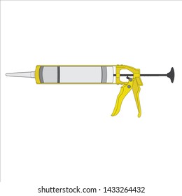Sealant Gun yellow Vector isolate