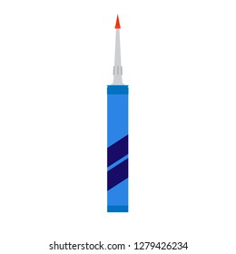 Sealant work coating and caulking isolated builder tool fix. Professional silicon waterproof vector flat icon tube