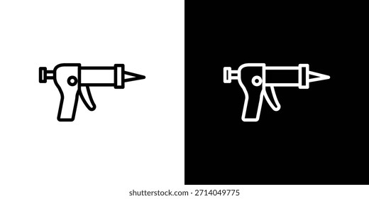 Icono de pistola de selladores en estilo plano y trazo delgado.
