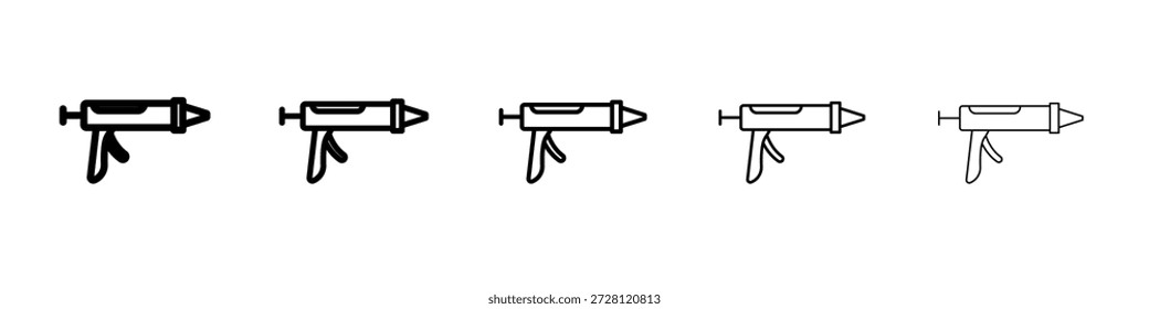 Vector de icono de pistola de selladores en pictograma lineal de trazo editable
