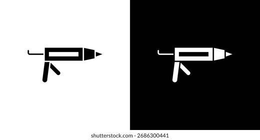 Gráficos de Vector de íconos de pistola de selladores. Conjunto de Vector negro sólido plano
