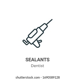 Sealants outline vector icon. Thin line black sealants icon, flat vector simple element illustration from editable dentist concept isolated stroke on white background