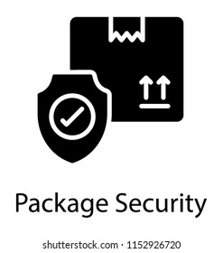
A sealed box with approval shield showing verified package concept 
