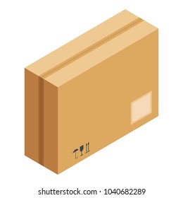 Sealed box icon. Isometric illustration of sealed box vector icon for web