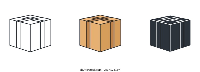 ícone de caixa lacrada símbolo ilustração vetorial isolado no fundo branco