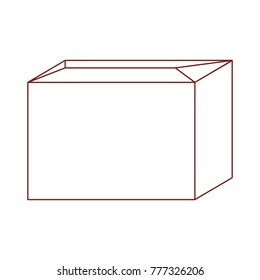 sealed cardboard box icon in dark red contour