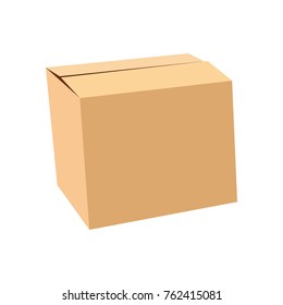 Sealed cardboard box isolated on white vector