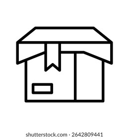 Icono sellado de la entrega del paquete de la caja de cartón