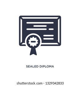 sealed diploma icon. Simple element illustration from education concept. sealed diploma editable symbol design on white background. Can be use for web and mobile.