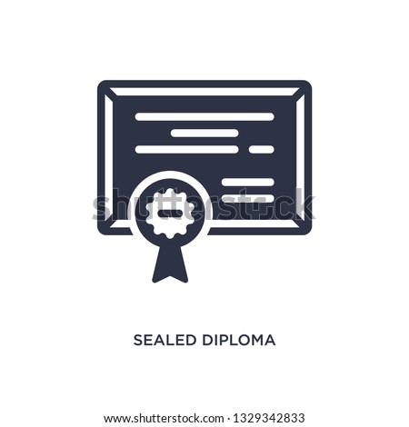 sealed diploma icon. Simple element illustration from education concept. sealed diploma editable symbol design on white background. Can be use for web and mobile.