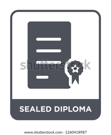 sealed diploma icon vector on white background, sealed diploma trendy filled icons from Education collection, sealed diploma simple element illustration
