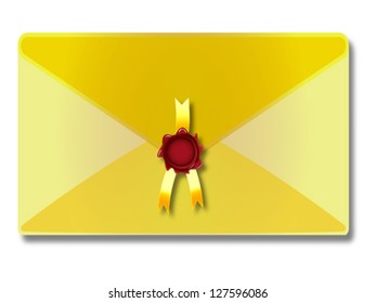 sealed envelope against white background, abstract vector art illustration; image contains transparency