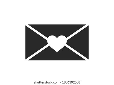 sealed envelope with heart icon. love message. valentines and love symbol. isolated vector image