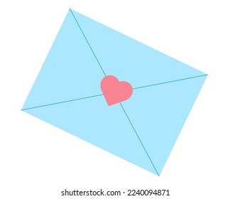 sealed envelope with a heart mail for valentine's day