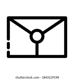 icono de sobre sellado o logotipo símbolo de signo aislado ilustración vectorial - iconos vectoriales de estilo negro de alta calidad
