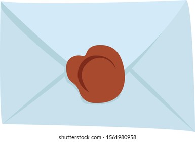 Letra sellada, ilustración, vector sobre fondo blanco.