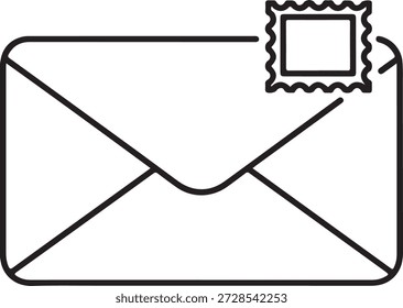 Carta lacrada com selo postal isolado no fundo branco, Vetor, ilustração