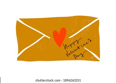 Sealed love letter in vintage style. Valentine s Day greetings.