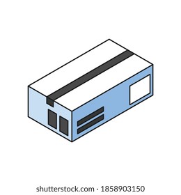 Sealed parcel box on white background 3d isometric vector illustration