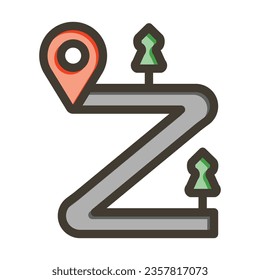 Sealed Road Vector Thick Line Filled Colors Icon For Personal And Commercial Use.
