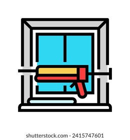 sealed windows energy conservation color icon vector. sealed windows energy conservation sign. isolated symbol illustration
