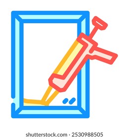 sealed windows energy conservation color icon vector. sealed windows energy conservation sign. isolated symbol illustration