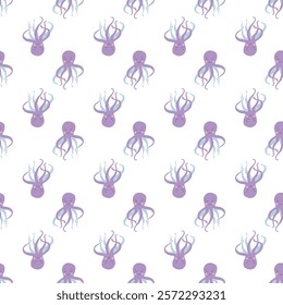 Sealife Cute Animals Vector Seamless Pattern