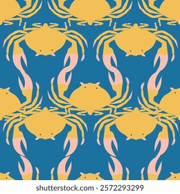 Sealife Cute Animals Vector Seamless Pattern