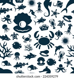 sealife seamless pattern