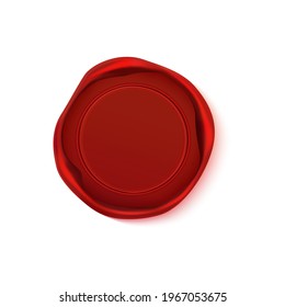 Sealing  red wax guarantee stamp.Vector illustration of the wax luxury seal.Design element.