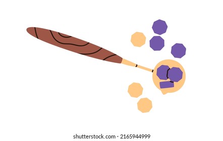 Pernos de cera y herramienta de adherencia para sellar. Cera de sellado se derrite, kit de piezas. Papel decorativo para el bricolaje. Ilustración vectorial plana aislada en fondo blanco.