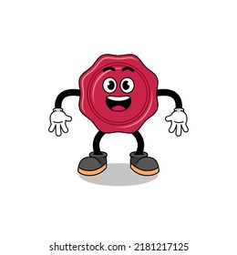 sealing wax cartoon with surprised gesture , character design