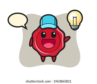 Sealing wax character cartoon getting the idea, cute style design for t shirt, sticker, logo element