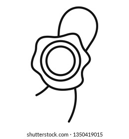 Sealing wax icon. Outline sealing wax vector icon for web design isolated on white background