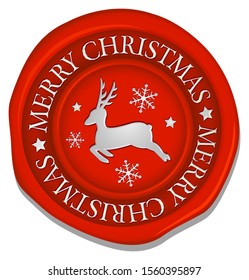 Sealing wax (reindeer  mark) vector illustration / silver