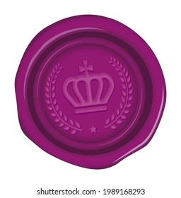 Ilustración vectorial de la estampilla de cera de cierre ( marca del emblema de la corona )